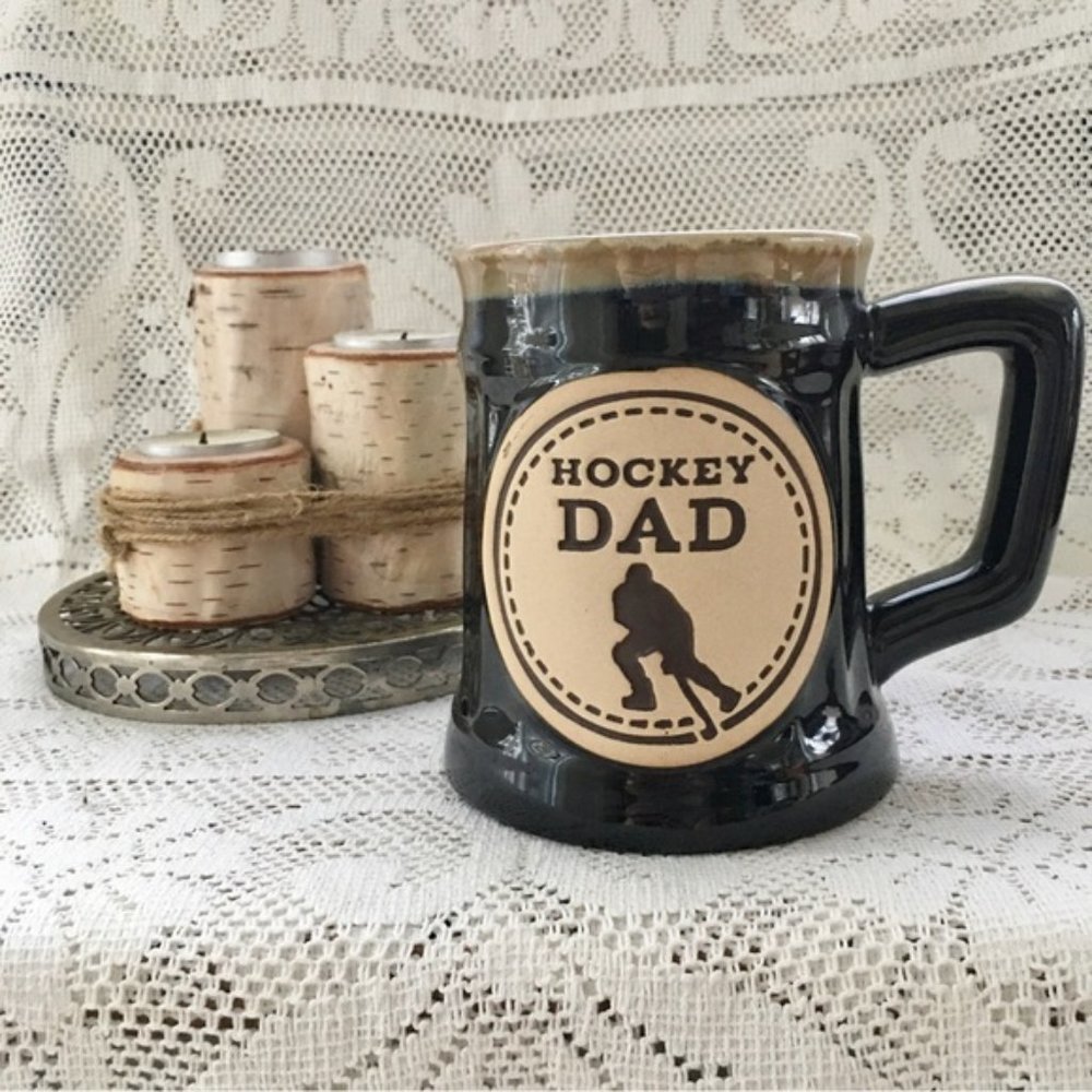 Hockey Dad large stoneware black coffee tea mug